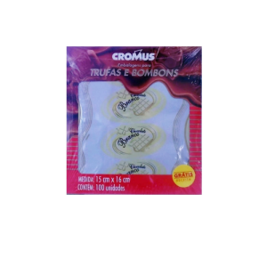 PAPEL TRUFAS 15X16 - SABORES DELICIA CHOCOLATE BRANCO - C/100