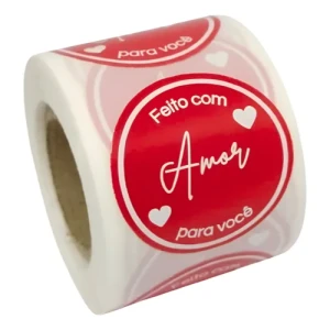 ETIQUETA ADESIVA RED. FEITO C/ AMOR - C/250