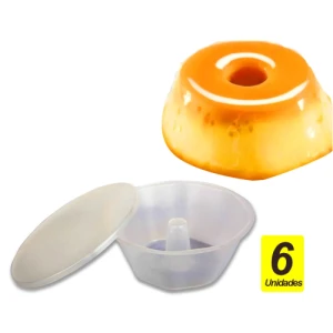 FORMA PUDIM GRANDE 500ML C/ TAMPA - C/ 06