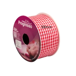 FITA XADREZ  XT009 38MM COR 209 VERMELHO - 10 MT