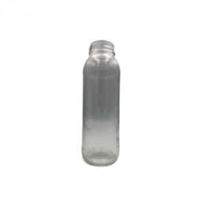GARRAFA DE VIDRO 250ML SUCO C/ TAMPA METAL. BRANCA
