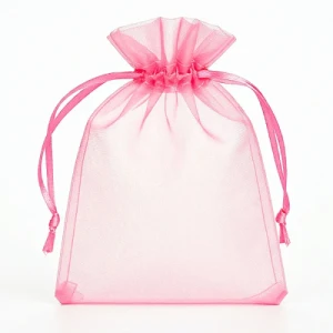 SACO ORGANZA 20X30 - ROSA CL C/ 10
