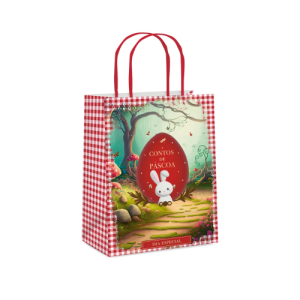 SACOLA PAPEL CONTOS DE PASCOA VRM G 32X26,5X13 - 14002043