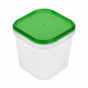 POTE QUADRADO 220ML C/ LACRE TAMPA VERDE C/10 - PLASTILANIA