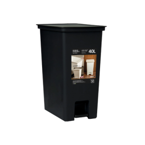 LIXEIRA C/ PEDAL SELETIVA 41,5X29,5X54 FLY 40L PRETO PARAMOUNT