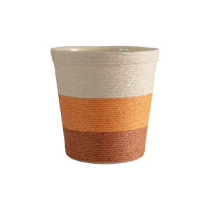 CACHEPOT PAPER 14X14 OFF WHITE/LARANJA/MARROM