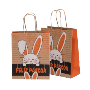 SACOLA PAPEL FELIZ PASCOA 17,5X8,5X21,5