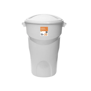 LIXEIRA RED C/ TP 25LT BRANCA PARAMOUNT