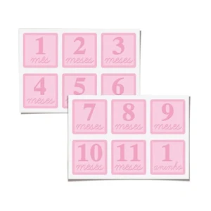 CARTELA ADESIVA MESVERSARIO ROSA C/ 12 - 28110099