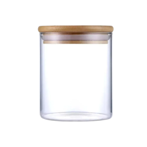 POTE VIDRO RED. 8.5X8CM 350ML C/ TPA BAMBU - TOP1928