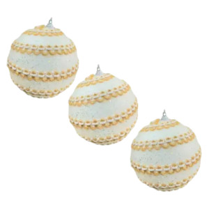 KIT BOLAS LINHAS TRICOTADAS 10CM C/03 BRANCO - 96986