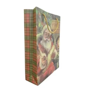 SACOLA KRAFT DECORADA 32X24X8CM ST - 16899