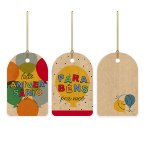 TAGS DE/PARA PARABENS 5X8 C/12 - 18000126