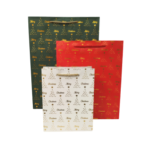 SACOLA PAPEL NATAL ESTAMP D12 36X13X8 - 30432