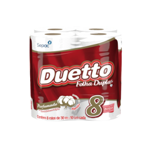 PAPEL HIG. DUETTO F.D 08X30M PERFUMADO CUBO