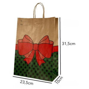 SACOLA KRAFT NATAL 23,5X10X31,5