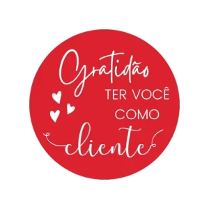 ETIQUETA ADESIVA RED. "GRATIDAO VOCE COMO CLIENTE" - C/250