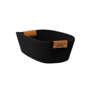 CESTO DE ALGODAO C/ ALCA 45X30X15 PRETO PARAMOUNT