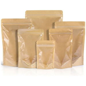 SACO ZIP 10X16+3 KRAFT TRANSLUCIDO C/50 - WC410477