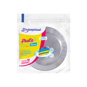 PRATO PLAST. RED. 15 CRISTAL - C/10
