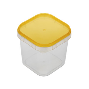 POTE QUADRADO 220ML C/ LACRE TAMPA AMARELA C/10 - PLASTILANIA