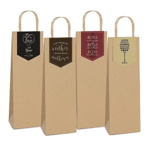SACOLA PAPEL WINE GARRAFA 35X13X8 - 14000139