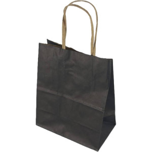 SACOLA PAPEL PRETA 13,5X8X16 - ALCA CADARCO C/ 10