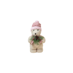 URSO C/ CACHECOL E GORRO 14X15X30CM VERDE - 38410VD