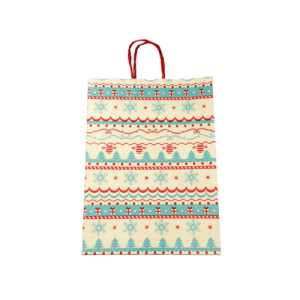 SACOLA PAPEL BRANCO NATAL 23,5X10X31,5