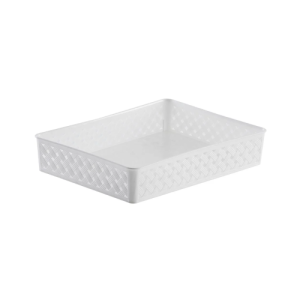 CESTO ORGANIZ RATTAN 34X25X6,5 BRANCO PARAMOUNT
