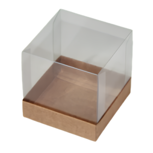 CAIXA 7,5X7,5X3 KRAFT TAMPA ACETATO C/10