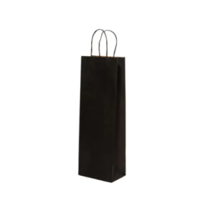 SACOLA KRAFT VINHO PRETO 13,5X8X39 - C/10