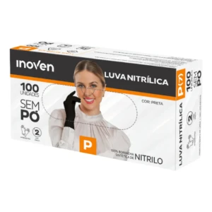 LUVA NITRILICA PRETA P C/100 - INOVEN