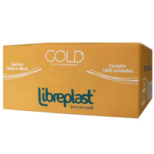 SACOLA PLAST. 38X48 GOLD - CX C/1000