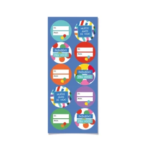 ADESIVO REDONDO PARABENS C/10 - 28110210