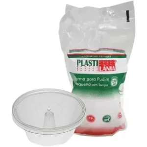 FORMA PUDIM PEQUENA 120ML C/ TAMPA - C/ 10