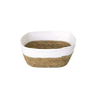 CESTO DE FIBRA NATURAL 32X26X12 CM BRANCO PARAMOUNT