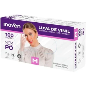 LUVA VINIL M S/PO C/100 - INOVEN