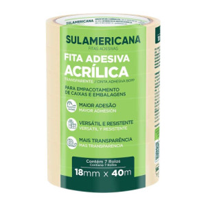 FITA ADESIVA ACRIL 18X40 TR - SULAMERICANA