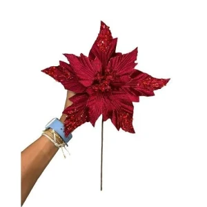 FLOR DE NATAL ESCAMADA 45CM VELUDA VM - 90614