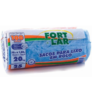 SACO LIXO ROLO AZUL 100L C/25 FORTLAR ECON