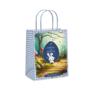 SACOLA PAPEL CONTOS DE PASCOA AZL G 32X26,5X13 - 14002040
