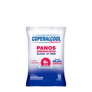 PANO UMEDECIDO C/ ALCOOL BACFREE C/15 - COPERALCOOL