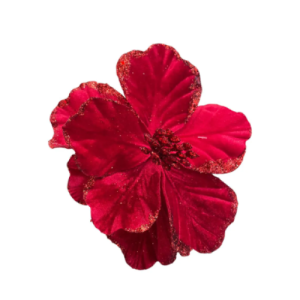 FLOR MAGNOLIA VEL GLIT 20X15CM VERM - 31050