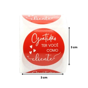 ETIQUETA ADESIVA RED. GRATIDAO - C/250