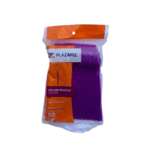 COLHER MASTER ROXO C/50 - PLAZAPEL
