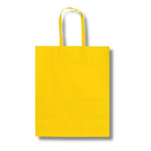 SACOLA PAPEL AMARELO 17,5X8,5X21,5 C/10
