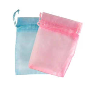 SACO ORGANZA 10X15 - AZUL E ROSA C/ 50 - B769