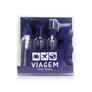 KIT DE FRASCOS P/ VIAGEM 9 PCS - AKM20902 AZUL
