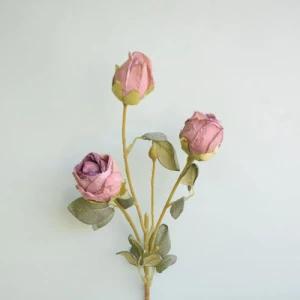 HASTE ROSA OUTONADA C/BOTAO 62CM C/2 FLORES - 42007BR